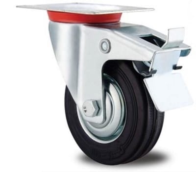 Transportwielen Rubber Zwart - Steunwielen Zwenkwielen - Zwaar Materiaal Verplaatsen - Dubbele Kogellagers - 125 mm 205 kg - Zwart