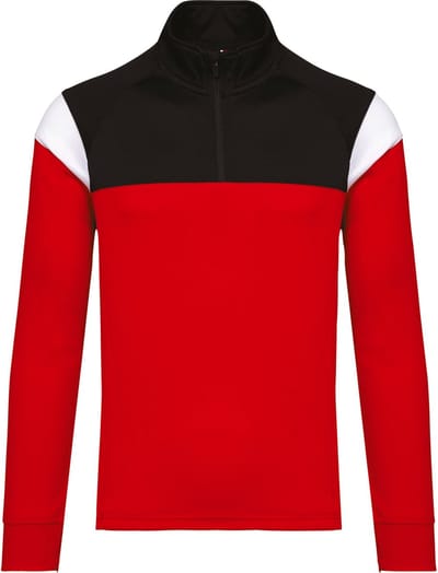 PROACT® Trainingssweater 1/4 rits uniseks PA387 - Sporty Red / Black - 4XL
