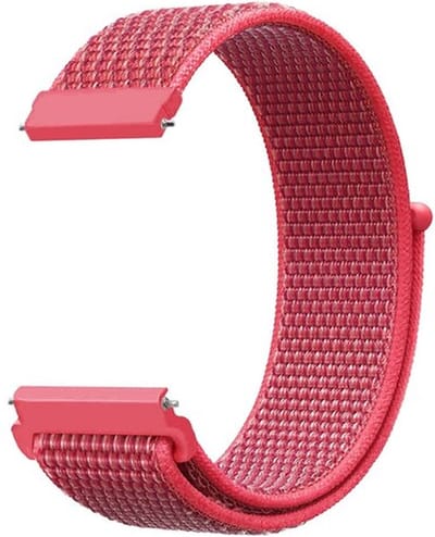 By Qubix - Sport Loop nylon bandje 20mm - Donkerroze - Geschikt voor Samsung Galaxy Watch 7 (40 & 44mm) - Galaxy Watch FE - Galaxy Watch 6 - Galaxy Watch 6 Pro - Galaxy Watch 5 - 5 Pro - Galaxy Watch 4 - 4 Classic - Active 2 - Watch 3 (41mm)