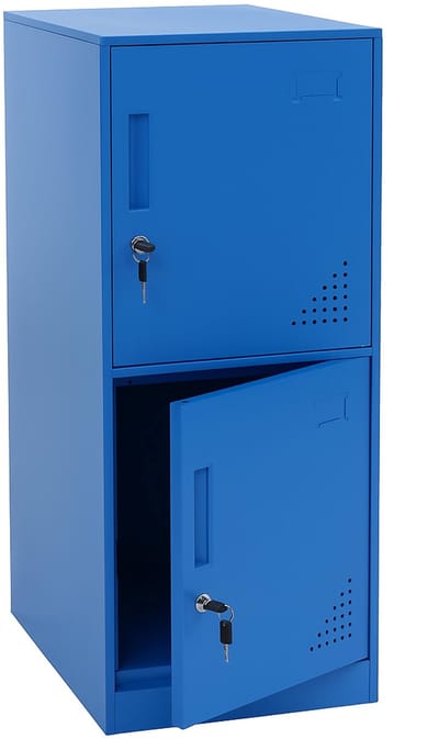 Kluis MCW-P63, kluisje Kluisje Kluisje 2 deuren, 90x38x45cm Staal ~ blauw