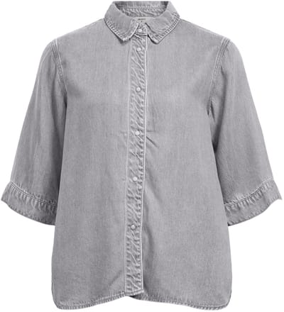 Object Objframe 2/4 Re Denim Top Dames - Jurken - Grijs - Maat XS