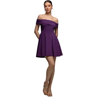 Damesjurk met plooi Goddiva Bardot Maxi