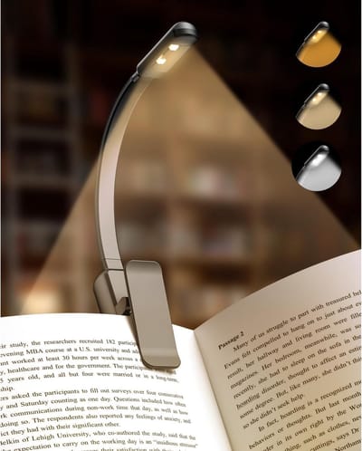 Clip Nachtlampje - Nachtlampje - Boeklampje voor lezen in bed - Clip Boeklampje met traploze dimfunctie - 3 standen - Oplaadbaar - Lichtgewicht cliplampje - Geschikt voor lezen, reizen, bureau - Zwart
