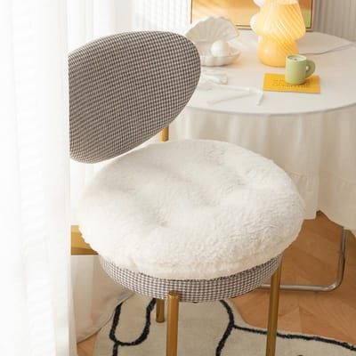 Lamsfluweel Stoelkussen Rond Superzacht Vloer Billen Futon Slaapkamer Erker Tatami Kruk Kussen Verdikt Decoratie 26x26cm gray