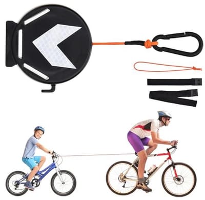Intrekbaar Sleeptouw voor Kinderen - 2m, Geschikt voor Alle Sturen, 164 kg Draagkracht, Fietsaccessoires en Sleepsysteem voor Kinderfietsen en E-bikes