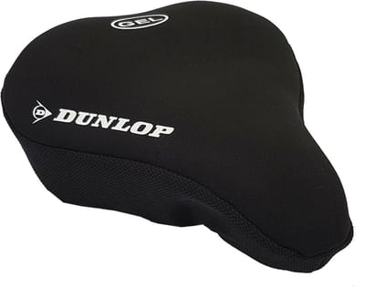 Dunlop Fietszadelhoes Gel: Zadelcover met Trekkoord - Beschermt tegen Slijtage - 24x27 cm - Zwart - Zadelpijn Voorkomen".