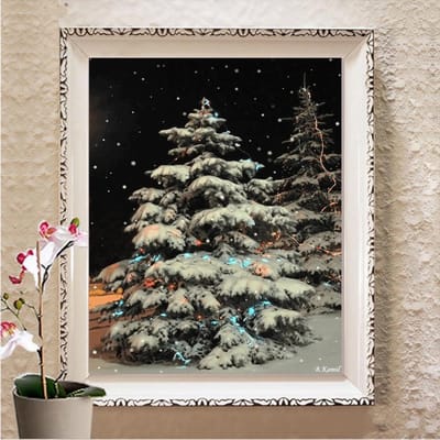 DIY 5D Diamond schilderij volledige ronde mozaïek strass diamant borduurwerk kruissteek Winter Christmas Home Decor Full Square 20X30CM
