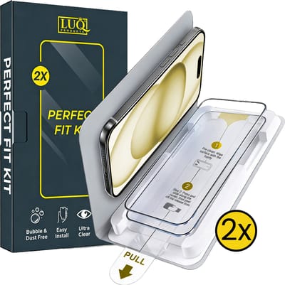Screenprotector - Geschikt voor Apple iPhone 15 Plus - 2 Stuks - Met Installatietray - Perfect Fit Kit - Gehard Glas - Geen Luchtbellen - Beschermglas - Tempered Glass - Screen Protector - Nauwkeurige Plaatsing