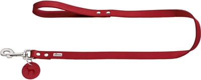 Hunter Looplijn Leder Rood - Hondenriem - 100x1.3 cm