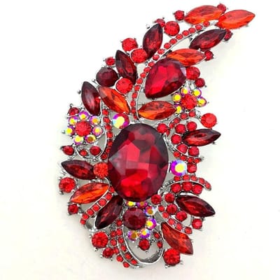 Prachtige Volledige Cyrstal Luxe Bloem Badges Broche Voor Vrouwen Meisjes Zware Industrie Pak Feest Speld Dame Banket Sieraden Accessoire gray