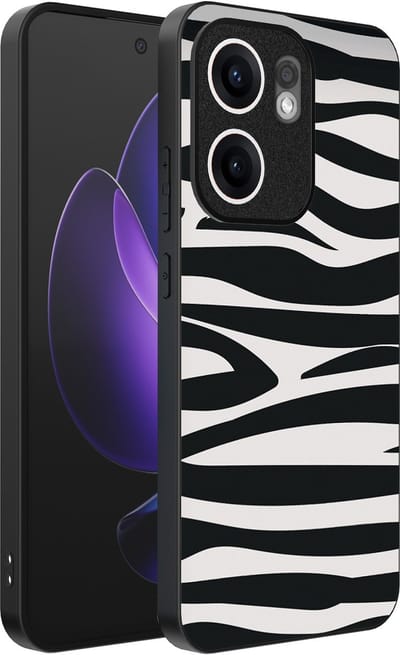 Smartphonica Telefoonhoesje Geschikt voor Oppo Reno 13F met zebra opdruk - TPU backcover case zebra design - Zwart Wit geschikt voor Oppo Reno 13F
