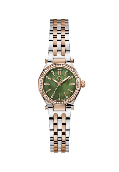 Gc Gc Gleam Mini Small Size Metal Analoog Quartzhorloge Zilver En Roos Kast Gemaakt Van 100% Roestvrij Staal En Een Armband Van 100% Roestvrij Staal 26 Z54004L1, Z54005L9, Z54006L9