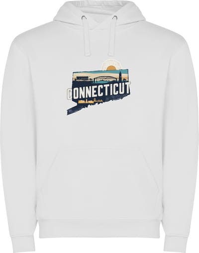 Witte Wanna have hoodie voor de echter Amerika / Verenigde Staten liefhebber, de Amerikaanse staat Connecticut Print Full Color Color merk Roly maat M