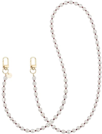 xoxo Wildhearts telefoonkoord - Burgundy Pearl (lang koord) - Geschikt voor iPhone - Geschikt voor Samsung - Universeel - Phone cord - Telefoonketting - Parelketting met burgundy & gouden details - Koord voor telefoon - Burgundy / Bordeaux rood