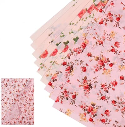 Allecta - Bloemenvloeipapier, Inpakpapier 30 Vellen, 50x35cm - Kerstmis, Bruiloft, Verjaardag - Roze.