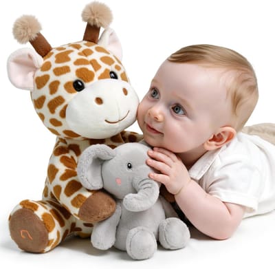 Interactief Pluche Speelgoed voor Kinderen, Pratende en Zingende Giraffe en Olifant, Muzikaal Schommelspel, Perfect Cadeau voor Jongens en Meisjes