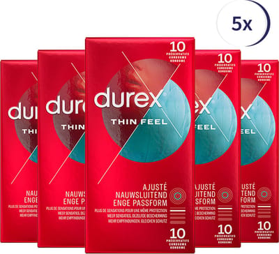 Durex Condooms Thin Feel Close Fit 10st - 5 Stuks - Voordeelverpakking