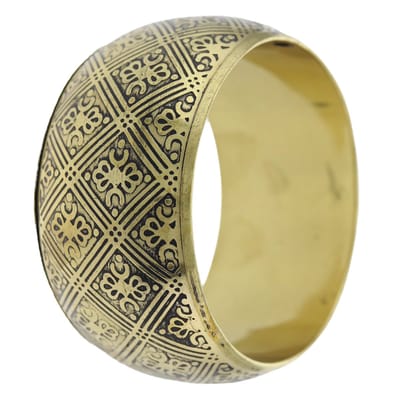 Behave – Bangle – Zwart – Goudkleurig – Gegraveerd – Boho – Nikkelvrij