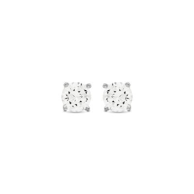 Luxenter Oorbellen Sterling Zilver 925 met Gerhodineerd Briljant Zirkonia - Basis