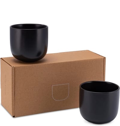 Koffiemokken Set - Cappuccino Koppen - Warme Dranken - Vaatwasmachinebestendig - 380ml - Zwart