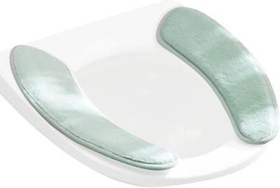 Toiletbril Hoes - WC-bril Overtrek - Comfort Verhogen - Scheidbaar Dubbele Klep - 38 x 11 cm - Groen