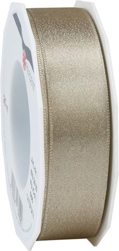 Satijnband 20mm Glitter Taupe
