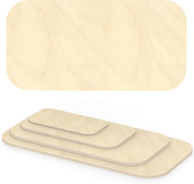 Multiplex Plaat - Houten Paneel - Meubel Maatwerk - Afgeronde Hoeken - 80x60 cm - Natuurlijk Hout