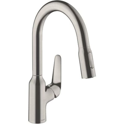 Hansgrohe Focus M42 - Keukenkraan M429-H180 met uittrekbare handdouche, rvs look 71801800