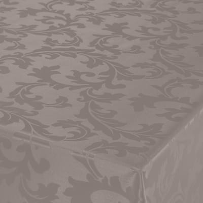 Tafelzeil Damast - taupe - barok krullen print - 140 x 220 cm - tafelkleed