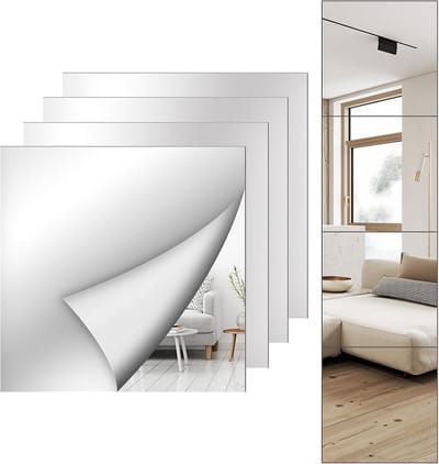 Plastic spiegel - Acryl spiegel - 30*30CM - 4 pack - Onbreekbare, flexibele kunststof lens - verbeterd acrylmateriaal - geschikt voor slaapkamer- en gymdeuren