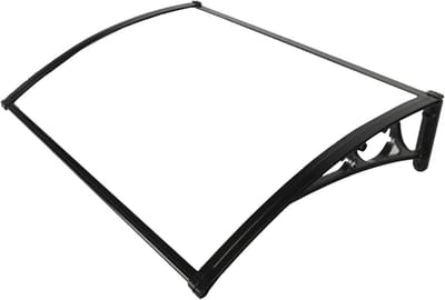 Voordeur Luifel - Regenkap Buiten - Bescherming Buiten - Stevig Polycarbonaat - 60x150cm - Transparant Zwart