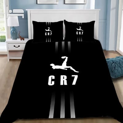 3D NIEUW Dekbedovertrek Kussensloop Beddengoedset Voetbal CR7 R-Ronaldos Volwassen Jongen Meisje Slaapkamerdecoratie Kinderen Enkel Dubbel Groot 70x133cm 2pcs