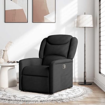 Relaxstoel met Voetensteun - Leunstoel Fauteuil - Ontspannen Zitten - Handmatige Ligfunctie - 78 x 95 x 100 cm - Zwart
