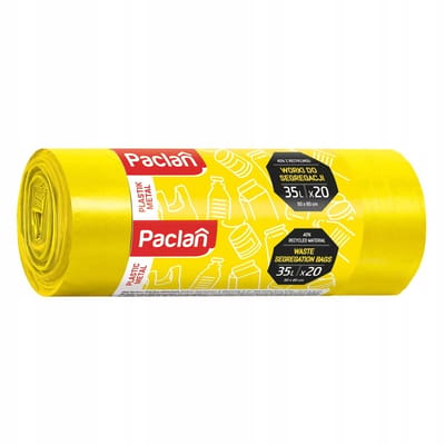 Paclan - Afvalzakken - 35L - Geel - Segregatie Plastic