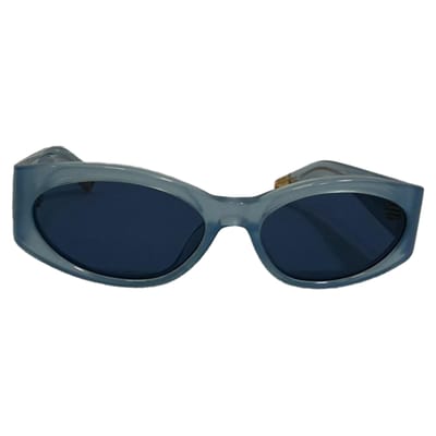 Jacquemus Les Lunettes Ovalo Zonnebril in Lichtblauwe Acetaat