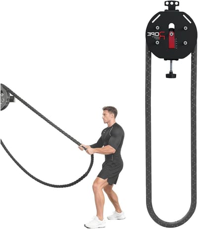 Touwtrainer - Kabelkatrolsysteem - Volledige lichaamstraining - Geen montage nodig - 76 kg - Zwart