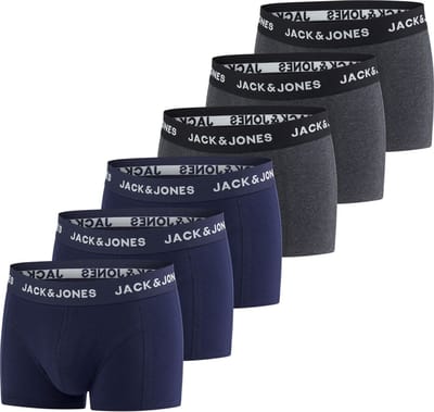Jack & Jones Heren Boxershorts 6 Pack Basic Trunks Veelkleurig S Katoenen Ondergoed Onderbroeken