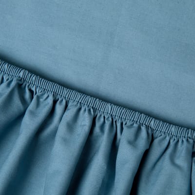 Kayori Shizu Topper Hoeslaken Perkal - 200x200cm - 200TC Hotelkwaliteit - Matrasdikte 12 cm - Blauw