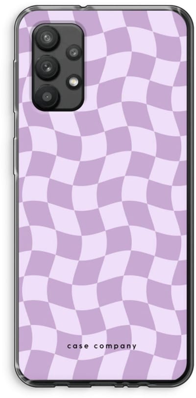 Case Company® - Hoesje geschikt voor Samsung Galaxy A32 4G hoesje - Grid Paars - Soft Cover Telefoonhoesje - Bescherming aan alle Kanten en Schermrand