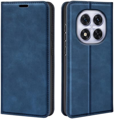 MobyDefend Hoesje - Geschikt voor Xiaomi Redmi Note 14 Pro 5G - Luxe Wallet Bookcase (Magnetische Sluiting) - Blauw
