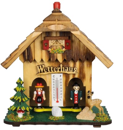 Weerhuisje Houten Weerstation met Thermometer