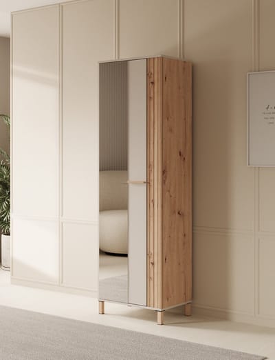 Meubella - Halkast Bahia - Beige - 60 cm - Met spiegel