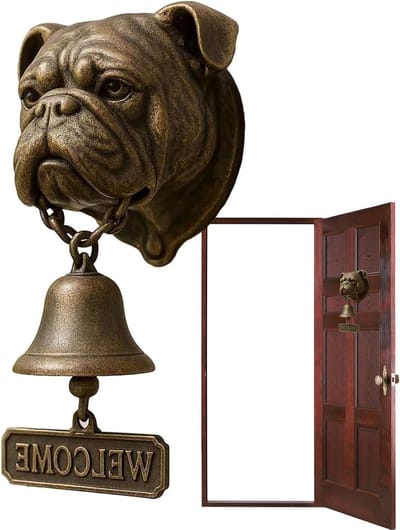 Honden Deurbel - Hars Decoratie - Gast Begroeten - Vrolijk Geluid - 20.7 cm - Bruin