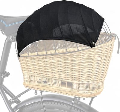 Zonnezeil Fietsmand - Hondenmand Zonnedak - Bescherming Hond - Ademend Materiaal - Klein - Zwart