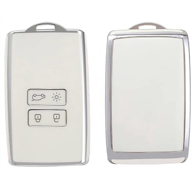 Autosleutel Hoesje geschikt voor Mitsubishi - Sleutelcover - TPU Cover Sleutelhoes - Accessoires - wit