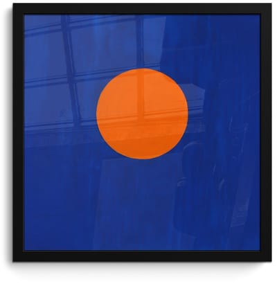 Poster in lijst - Fotolijst 40x40 cm - Posters - Vorm - Rond - Minimalistisch - Blauw - Posterlijst zwart - Decoratie - Wanddecoratie woonkamer - Muurdecoratie slaapkamer