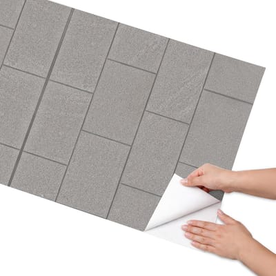 Coloray Meubel Wrap Folie - Grijs Meubelfolie - 65x130 cm - Plakfolie Meubels Grijze blokken - Decoratiefolie Zelfklevend - Minimalist Meubelfolie - Meubelfolie Zelfklevend - Badkamer decoratie - Texturen