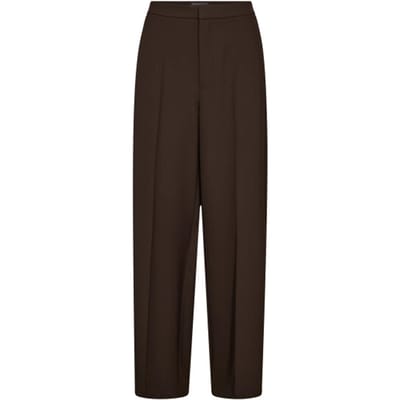 straight fit pantalon met persplooien model 'Leya Miley'