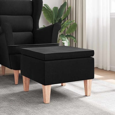 vidaXL - Kruk - met - houten - poten - stof - zwart