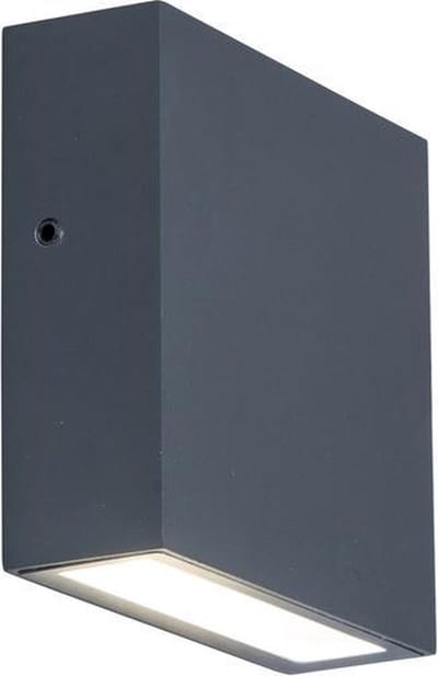 LUTEC Gemini XF - Wandlamp voor buiten - Extra plat - Aluminium armatuur - LED - 750 Lumen - 4000K wit licht - Donkergrijs